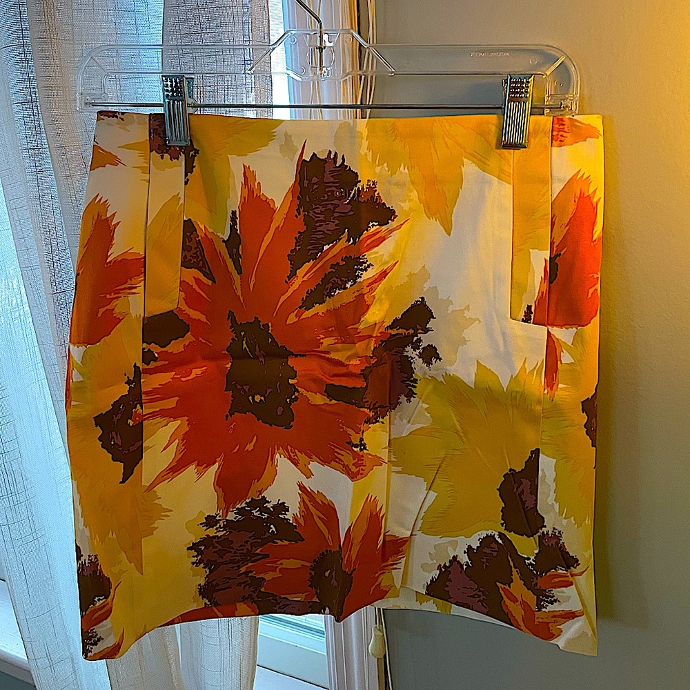J. Crew Sunflower Stretch Skirt with Pockets